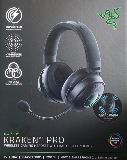 RAZER KRAKEN V3 PRO GAMING HEADSET, Computers en Software, Headsets, Zo goed als nieuw, Over-ear, Draadloos, Gaming headset, Ophalen of Verzenden