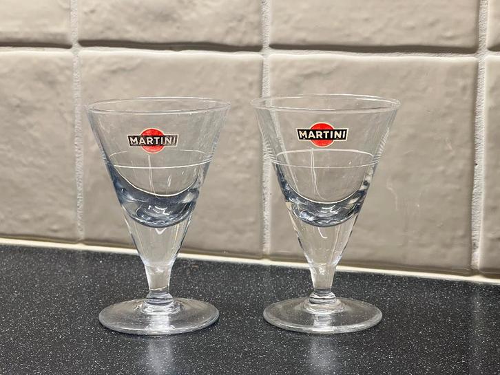 Vintage Martini glazen - lot van zes, Verzamelen, Glas en Borrelglaasjes, Gebruikt, Overige typen, Ophalen