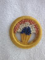 Geweven badge Vrijheidsboom diameter 5 cm.         2, Ophalen of Verzenden, Zo goed als nieuw, Nederland, Speld(je) of Lepel(tje)