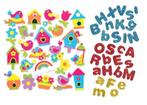 Foam stickers | 850x letters | 120 vogels vogelhuisjes bloem, Ophalen of Verzenden, Nieuw, Meerdere stickers