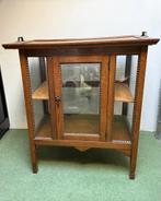 antiek thee-/vitrine kastje met dienblad + geëtst glas, Antiek en Kunst, Antiek | Meubels | Kasten, Ophalen