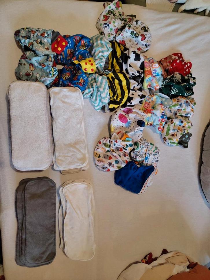 Wasbare Luierpakket 22 pocketluierbroekjes incl. Inleggers, Kinderen en Baby's, Badjes en Verzorging, Gebruikt, Overige typen