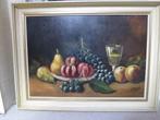 prachtig geschilderd fruit op hout gesigneerd 57/42 cm ingel, Ophalen of Verzenden