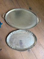 2 grote zware metalen serveerschalen feestje bbq salade, Ophalen of Verzenden
