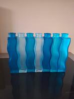 7 IKEA Skammt vaasjes - blauw, Gebruikt, Blauw, Ophalen of Verzenden, Glas