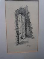 Mooie klein etsje v/e Toegangspoort sign. Jansen, Ophalen of Verzenden