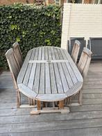 Hardhouten Gloster Eettafel met 4 Stoelen, Ophalen, 4 zitplaatsen, Gebruikt, Eettafel