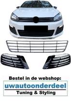 Hoogglans Zwart Grill Set Geschikt Voor Golf 6 R20, Auto diversen, Tuning en Styling, Verzenden, Automotive Parts, A.parts@hotmail.nl