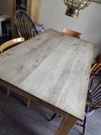 Massief eiken eettafel blank eiken rechthoek, Huis en Inrichting, Tafels | Eettafels, Ophalen, Gebruikt, Eikenhout, 50 tot 100 cm