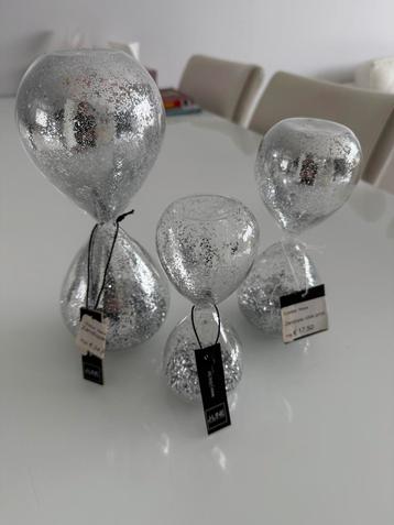 Zilver glitter zandlopers nieuw 3 stuks beschikbaar voor biedingen