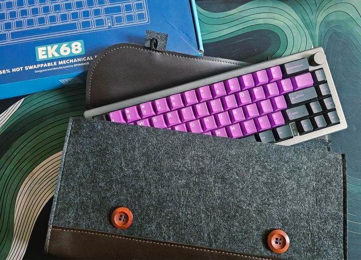 Epomaker EK68 Mechanisch Toetsenbord + Draagtas, Computers en Software, Toetsenborden, Nieuw, Qwerty, Draadloos, Gaming toetsenbord