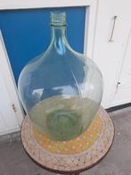 Brocante oude wijnfles gistfles groen groot glazen 50 cm hg, Ophalen of Verzenden