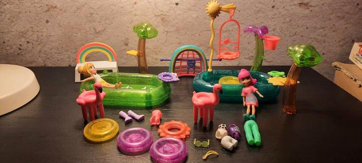 Polly Pocket Zwembad Set, Kinderen en Baby's, Speelgoed | Poppen, Zo goed als nieuw, Overige typen, Ophalen of Verzenden