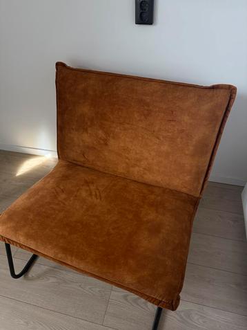 Bruine Stoffen Stoel met Metalen Frame beschikbaar voor biedingen