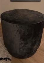 Zwarte Stoffen Poef, Ophalen, Zo goed als nieuw, Stof, Ovaal