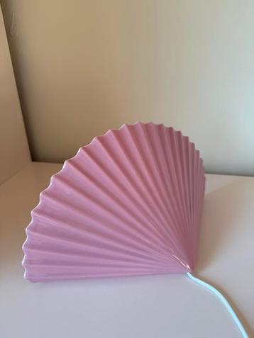 Vintage retro wandlamp aardewerk roze waaier keramiek beschikbaar voor biedingen