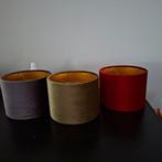 3 velours lampenkappen, Ophalen, Zo goed als nieuw, Rond, Minder dan 25 cm