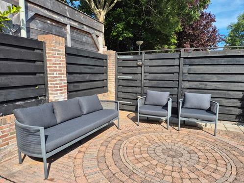 Mooie licht gewicht tuinset, grijs 5 zitplaatsen., Tuin en Terras, Tuinsets en Loungesets, Zo goed als nieuw, Tuinset, Aluminium