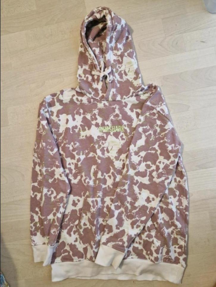 Gymshark Hoodie - Camouflage Bruin/Wit/Groen - Maat S|M, Kleding | Dames, Sportkleding, Zo goed als nieuw, Fitness of Aerobics