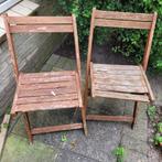 houten bistro tuinstoelen gratis, Tuin en Terras, Tuinstoelen, Ophalen, Gebruikt, Hout, Inklapbaar