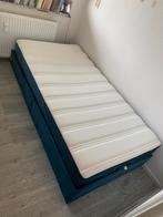VidaXL Ottomaan bed met matras en opbergruimte, Ophalen, 100 cm, Eenpersoons, Blauw