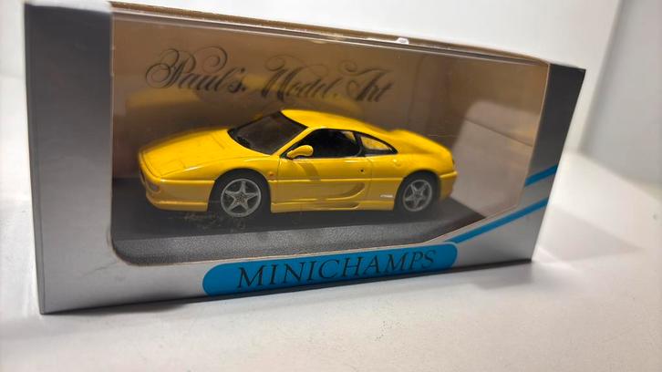 Ferrari f355 yellow 1994 minichamps 1.43, Hobby en Vrije tijd, Modelauto's | 1:43, Zo goed als nieuw, Ophalen of Verzenden