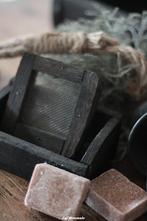 Rasp amberblokje met bakje, Huis en Inrichting, Woonaccessoires | Overige, Www.jufbrocante.nl, Www.jufbrocante.nl, Nieuw, Ophalen of Verzenden