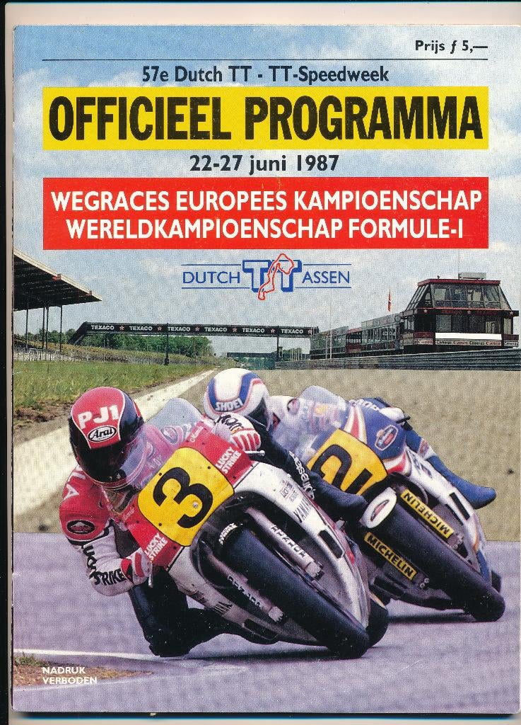 TT Assen 1987 Programmaboekje, Ophalen of Verzenden, Gebruikt, Motoren