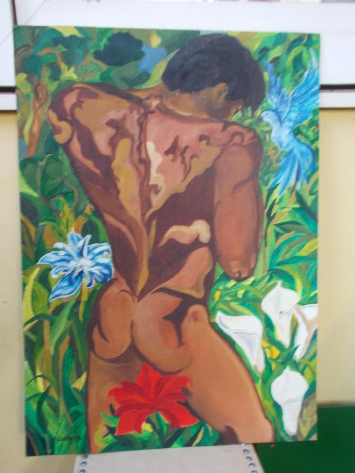 schilderij op canvas board uit 1983 ophalen, Antiek en Kunst, Kunst | Schilderijen | Modern, Ophalen