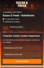 Suzan en Freek concertkaarten staanplaatsen zondag 17 mei 26, Twee personen