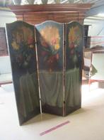 Oer 11597 antiek kamerscherm beschilderd met bloemen, Antiek en Kunst, Ophalen