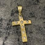 14 k gouden kruis hanger wit/geel goud, Overige kleuren, Nieuw, Ophalen of Verzenden, Kruis of Symbool