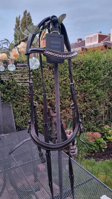  Hoofdstel Horsegear Styx Zwart Cob incl. Teugels beschikbaar voor biedingen