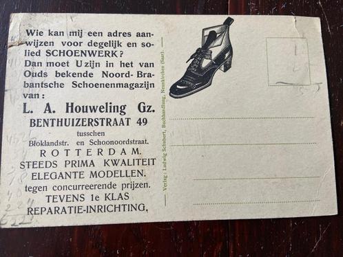 Rotterdam Schoenwerk L A. Houweling Gz Benthuizerstraat 49, Verzamelen, Ansichtkaarten | Nederland, Ongelopen, Zuid-Holland, 1920 tot 1940