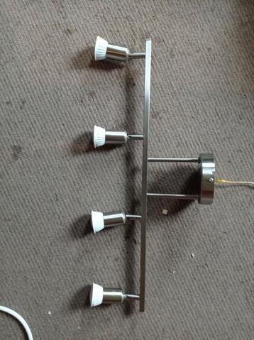 Zilverkleurige spotjesbalk - 4 spots - 60,5 cm beschikbaar voor biedingen