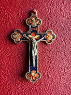 Bijzonder kruisbeeld Drievuldigheid ❤️ emaille, glas in lood, Antiek en Kunst, Ophalen of Verzenden