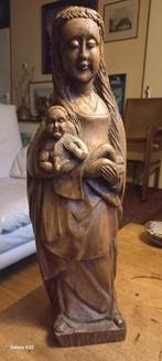 Houten beeld Maria met Kind., Antiek en Kunst, Antiek | Religie, Ophalen of Verzenden