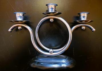 Vintage Art Deco Staalbuis Kandelaar / Noordermeer Holland   beschikbaar voor biedingen