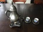 Tinnen kraantjeskan met 2 kopjes, Antiek en Kunst, Ophalen of Verzenden