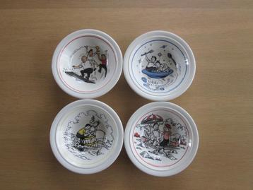 Suske en Wiske 4 diepe bordjes D17cm H4cm beschikbaar voor biedingen