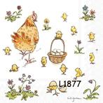 Servetten decoupage/b.journal - Chicken in spring L1877 33ct, Verzenden, Nieuw, Materiaal