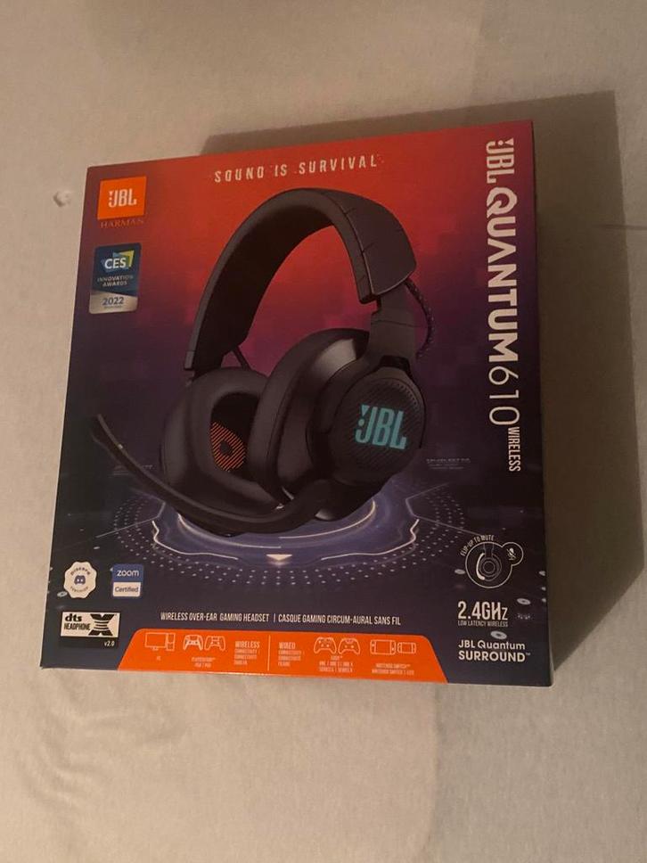 Jbl quantum 610 draadloos, Computers en Software, Headsets, Zo goed als nieuw, Over-ear, Draadloos, Gaming headset, Mute-functie