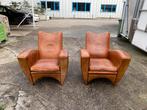 2 x Bart van Bekhoven schapen leren fauteuils !!!, Huis en Inrichting, Fauteuils, Ophalen, Bart van Bekhoven, Gebruikt, 100 tot 125 cm