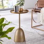 WOHNLING Bijzettafel Metaal Goud, 45 tot 60 cm, Minder dan 55 cm, Metaal of Aluminium, Rond