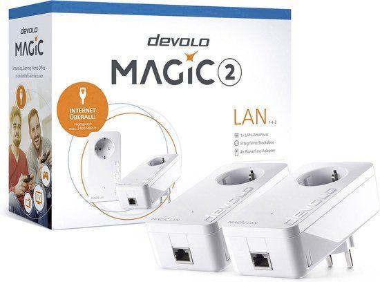 Devolo Magic 2 LAN 2400 Mbit/s Ethernet LAN Wit 2 stuk(s), Computers en Software, Powerlines, Zo goed als nieuw, Ophalen of Verzenden