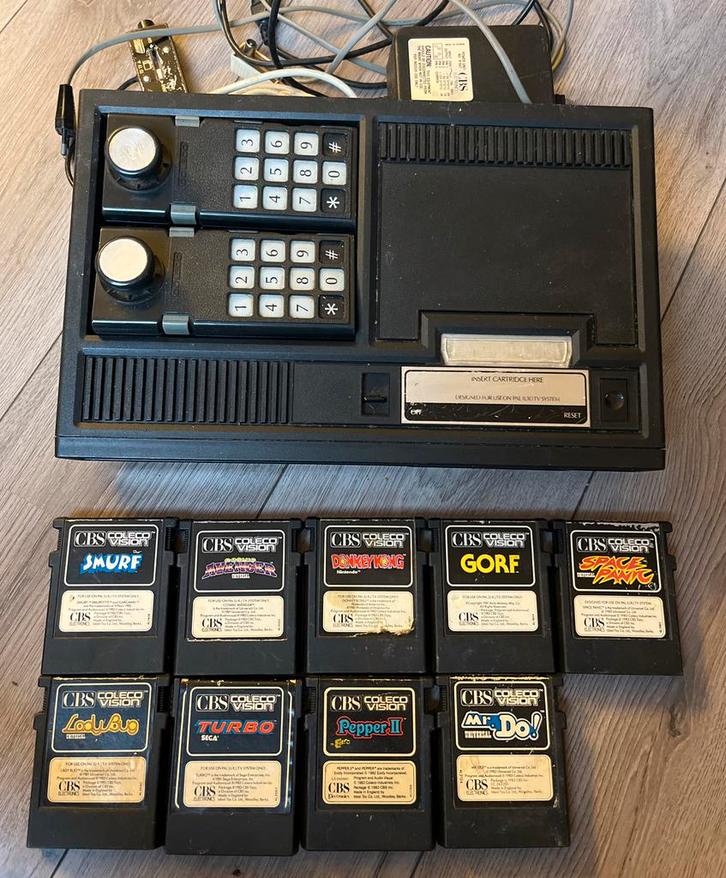 CBS ColecoVision met 9 spellen - Niet getest, Spelcomputers en Games, Spelcomputers | Overige, Gebruikt, Ophalen of Verzenden