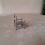 Miniatuur Zilveren Stoel met 'Rieten' Zitting, Ophalen of Verzenden