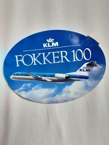 Fokker 100 sticker. KLM fokker 100 beschikbaar voor biedingen
