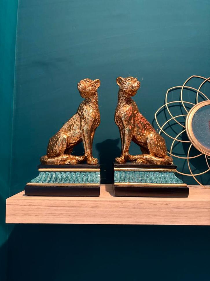 HD Living Leopard Boekensteun - Goud, Huis en Inrichting, Woonaccessoires | Wandplanken en Boekenplanken, Zo goed als nieuw, Ophalen of Verzenden