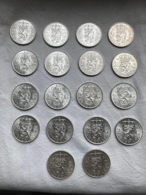 zilveren munten plus diversen, Postzegels en Munten, Munten | Nederland, Losse munt, 2½ gulden, Koningin Juliana, Goud, Zilver